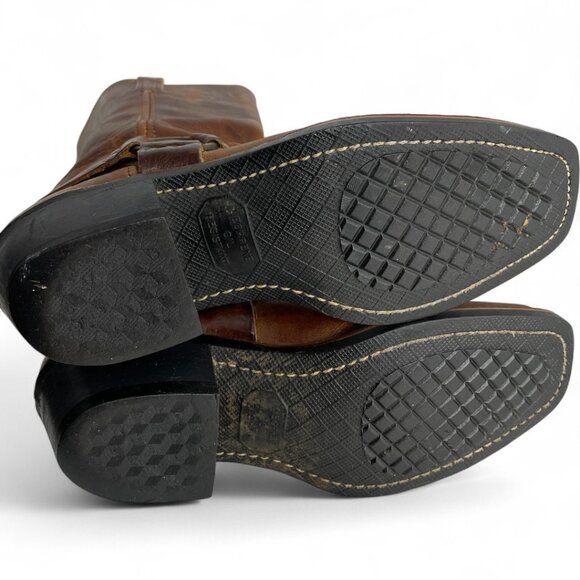 Frye 700 Brown Leather Square Toe Harness Motorcycle USA Made Boots Women's 9 M - Picture 13 of 13